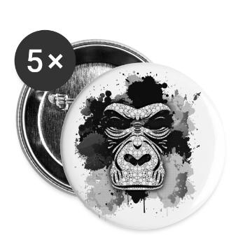Gorilla - Buttons klein 25 mm (5er Pack) - Weiß - Vorne