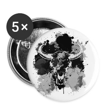 Taureau - Lot de 5 petits badges (25 mm) - blanc - Devant