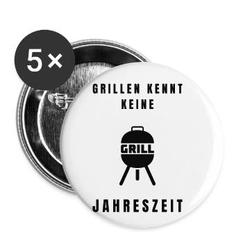 Grillen Jahreszeit Grill Vater Geschenkidee Dad - Buttons klein 25 mm (5er Pack) - Weiß - Vorne