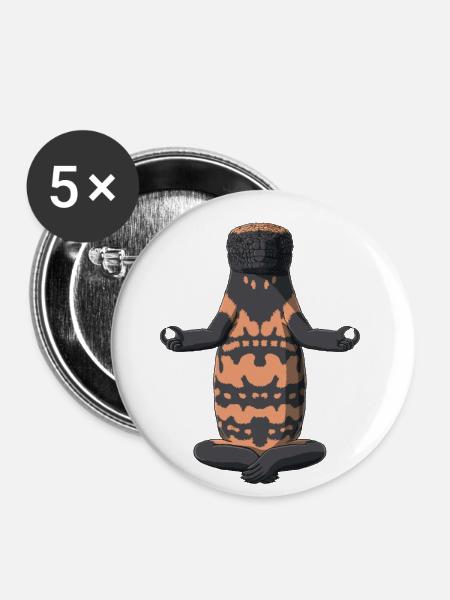 Meditierende GilaKrustenechse - Buttons klein 25 mm (5er Pack) - Weiß