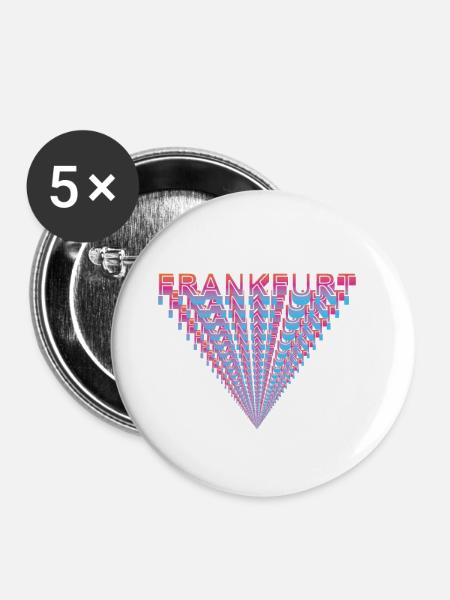 Frankfurt am Main - Buttons klein 25 mm (5er Pack) - Weiß