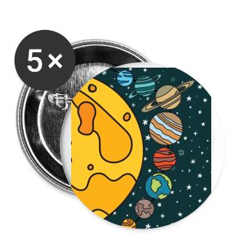 Astronomie Système solaire Planètes - Lot de 5 petits badges (25 mm) - blanc - Devant