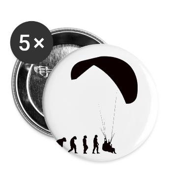 Parapente Parapente Parapente Sport - Lot de 5 petits badges (25 mm) - blanc - Devant