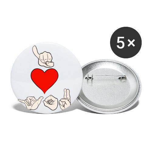 I love you - Buttons klein 25 mm (5er Pack)