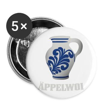Hessian Äppler, cider - Buttons small 1''/25 mm (5-pack) - white - Front