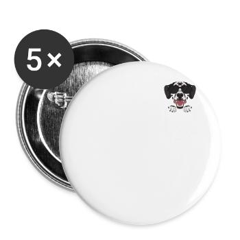 Dalmatiner in der Brusttasche - Buttons klein 25 mm (5er Pack) - Weiß - Vorne