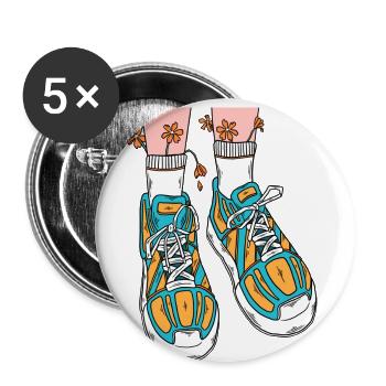 FLOWERS SHOES - Buttons small 1''/25 mm (5-pack) - white - Front
