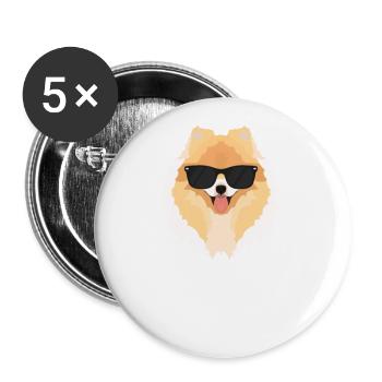 Mon spitz nain est le plus cool - Lot de 5 petits badges (25 mm) - blanc - Devant