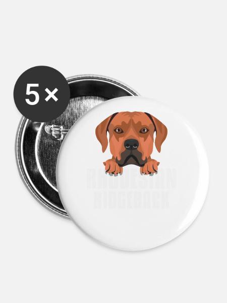 Lächelnder Rhodesian Ridgeback - Buttons klein 25 mm (5er Pack) - Weiß