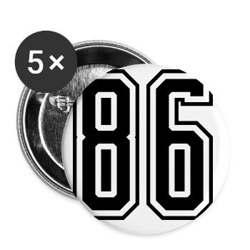86 digit number - Buttons small 1''/25 mm (5-pack) - white - Front