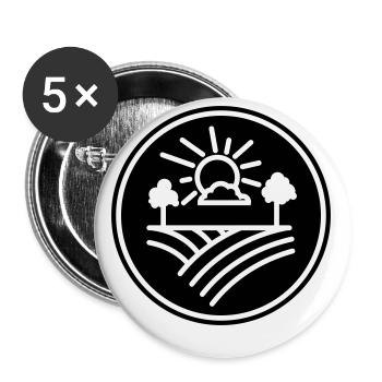 Agriculteur agricole - Lot de 5 petits badges (25 mm) - blanc - Devant