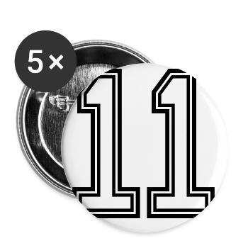 11 Number symbol - Buttons small 1''/25 mm (5-pack) - white - Front