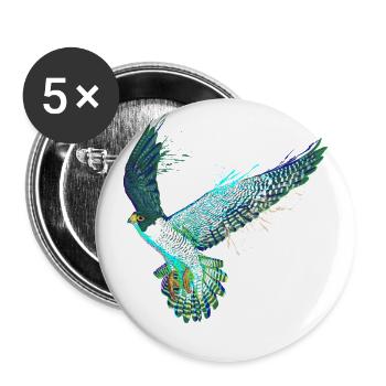 Oiseau volant Faucon pèlerin coloré - Lot de 5 petits badges (25 mm) - blanc - Devant