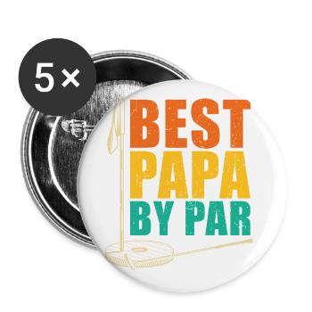 Best Dad by Par for Golfers - Buttons small 1''/25 mm (5-pack) - white - Front