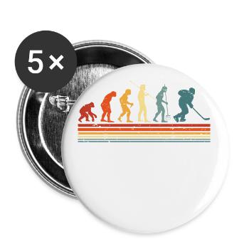 Eishockey-evolution Für Eishockeyspieler - Buttons klein 25 mm (5er Pack) - Weiß - Vorne