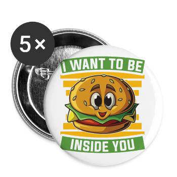 Ich Möchte Für Hamburgerliebhaber In Dir Sein - Buttons klein 25 mm (5er Pack) - Weiß - Vorne