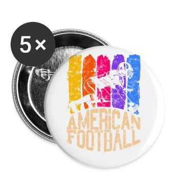 Centre de couleur de football américain - Lot de 5 petits badges (25 mm) - blanc - Devant