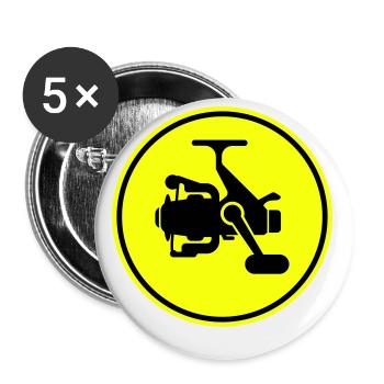 Fishing reel symbol icon - Buttons small 1''/25 mm (5-pack) - white - Front