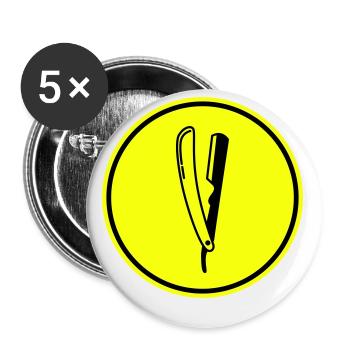 Shave Barber logo icon - Buttons small 1''/25 mm (5-pack) - white - Front