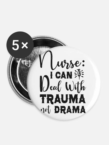 Krankenschwester Krankenpflege Klinik Sanitäter - Buttons klein 25 mm (5er Pack) - Weiß