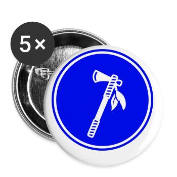 Plume indienne de hache - Lot de 5 petits badges (25 mm) - blanc - Devant
