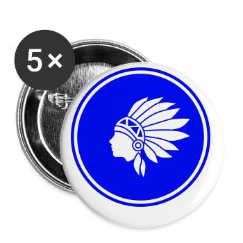 Indian head - Buttons small 1''/25 mm (5-pack) - white - Front
