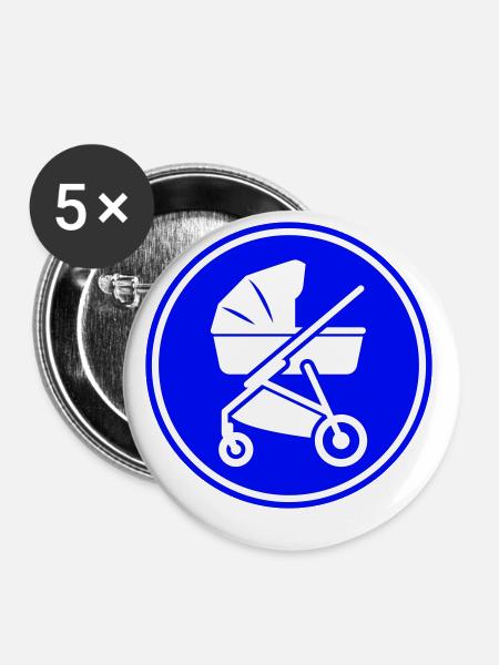 Kinderwagen baby - Buttons klein 25 mm (5er Pack) - Weiß