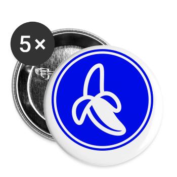 Banana Icon - Buttons small 1''/25 mm (5-pack) - white - Front