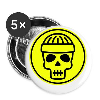 Skull kopf icon - Buttons klein 25 mm (5er Pack) - Weiß - Vorne