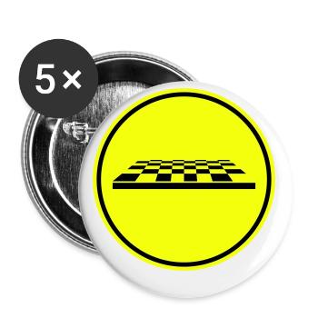 Symbole d’échiquier - Lot de 5 petits badges (25 mm) - blanc - Devant