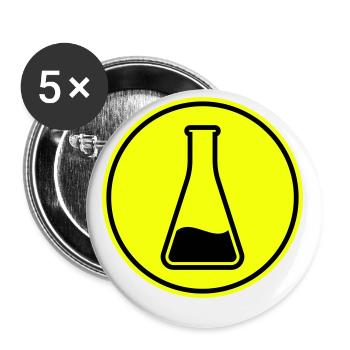 Icône de tube à essai - Lot de 5 petits badges (25 mm) - blanc - Devant