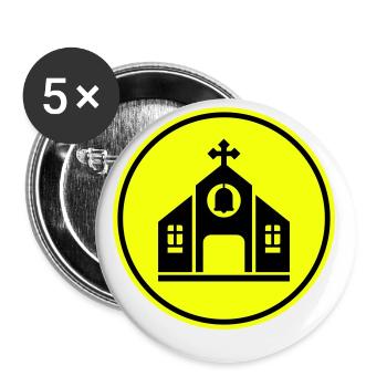 Kirche glaube - Buttons klein 25 mm (5er Pack) - Weiß - Vorne