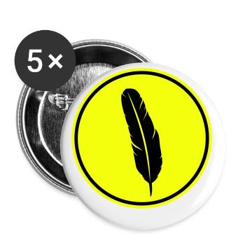 Symbole de plume - Lot de 5 petits badges (25 mm) - blanc - Devant