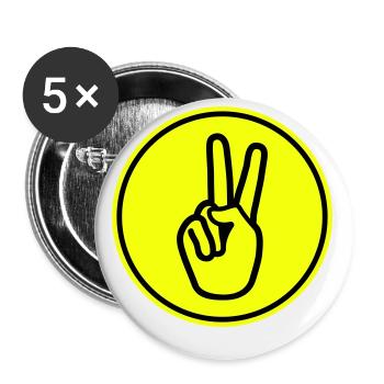 Paix de la main - Lot de 5 petits badges (25 mm) - blanc - Devant