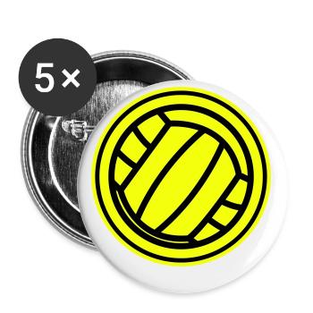 Volleyball symbol - Buttons small 1''/25 mm (5-pack) - white - Front