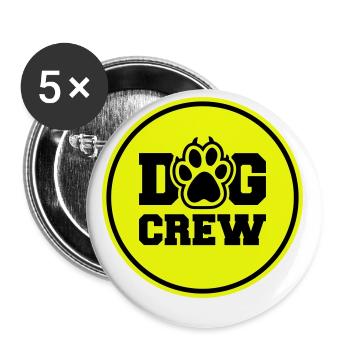 Équipage canin - Lot de 5 petits badges (25 mm) - blanc - Devant