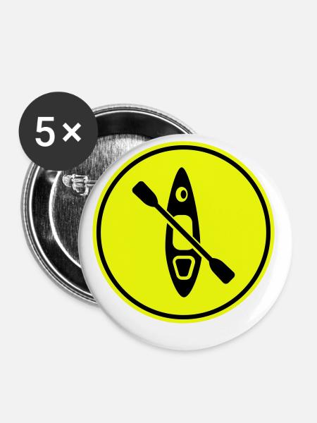 Kanu icon - Buttons klein 25 mm (5er Pack) - Weiß
