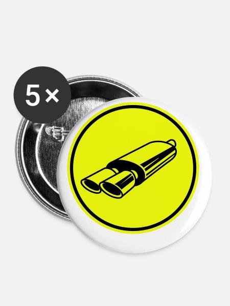 Auspuff Tuning - Buttons klein 25 mm (5er Pack) - Weiß