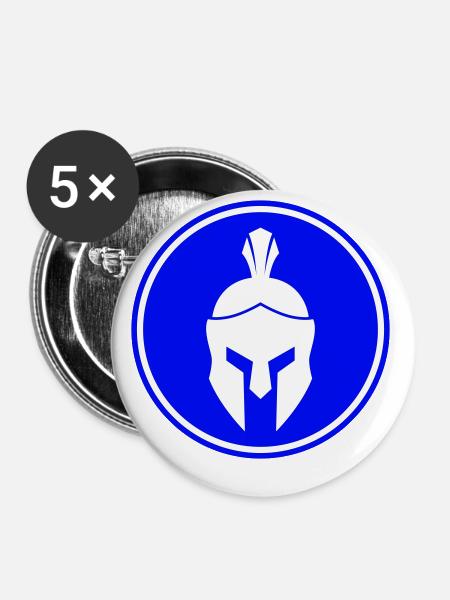 Spartaner Helm - Buttons klein 25 mm (5er Pack) - Weiß