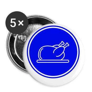 Chicken icon symbol - Buttons small 1''/25 mm (5-pack) - white - Front
