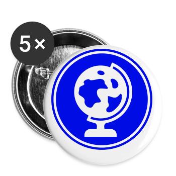 Globe icon icon - Buttons small 1''/25 mm (5-pack) - white - Front