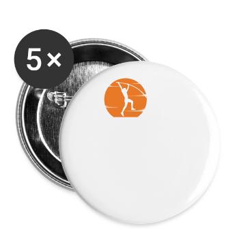 Stabflüsterer Stabhochsprung Stabspringen - Buttons klein 25 mm (5er Pack) - Weiß - Vorne
