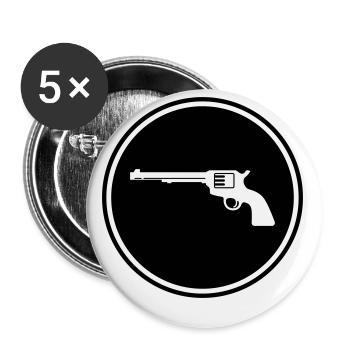 waffe pistole - Buttons klein 25 mm (5er Pack) - Weiß - Vorne
