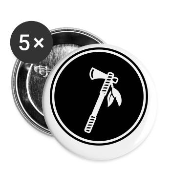 Plume indienne de hache - Lot de 5 petits badges (25 mm) - blanc - Devant