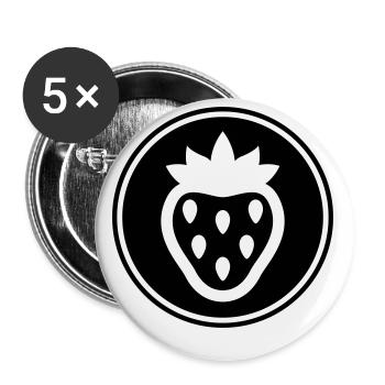Strawberry Icon Icon - Buttons small 1''/25 mm (5-pack) - white - Front