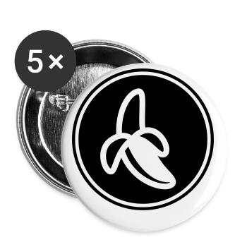 Banana Icon - Buttons small 1''/25 mm (5-pack) - white - Front