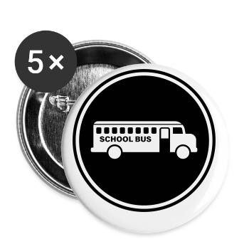 Schulbus schule - Buttons klein 25 mm (5er Pack) - Weiß - Vorne