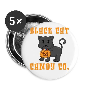 Black Cat Candy Co. - Buttons small 1''/25 mm (5-pack) - white - Front