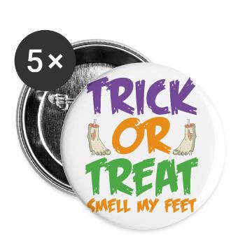 Odeur aigre-douce mes pieds - Lot de 5 petits badges (25 mm) - blanc - Devant