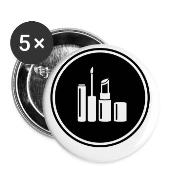 Make Up Cosmetics Icon - Buttons small 1''/25 mm (5-pack) - white - Front